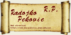Radojko Peković vizit kartica